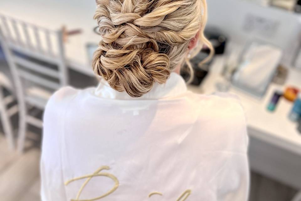 Rope twisted updo