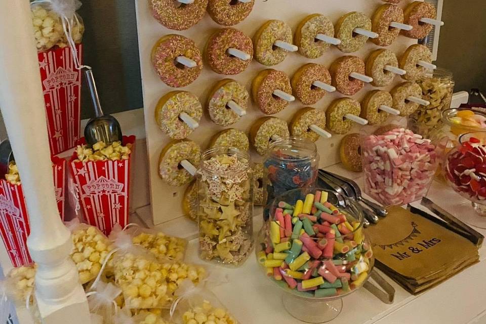 Popcorn and doughnut wall