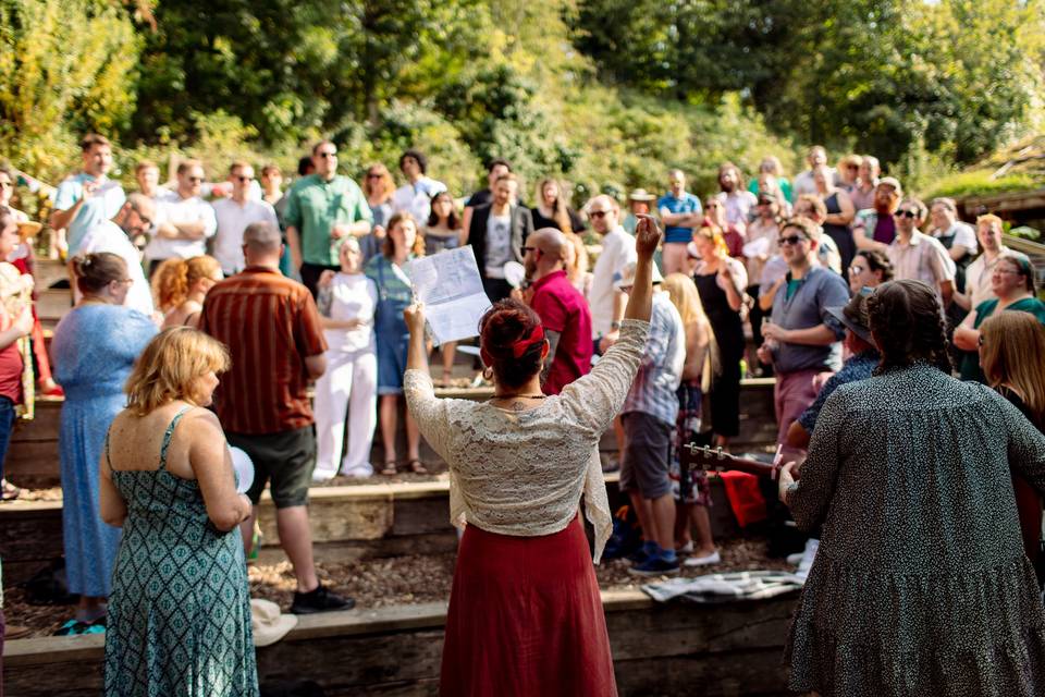Singing with the guests