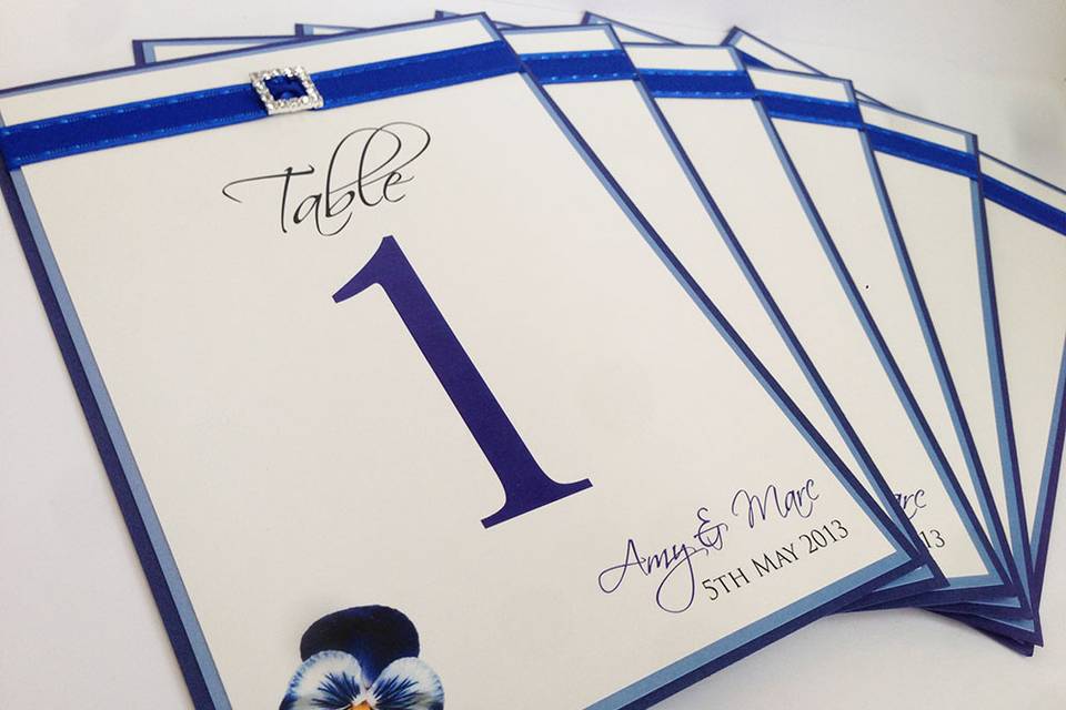 Table number signs