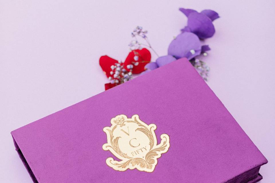 Purple themed invitations