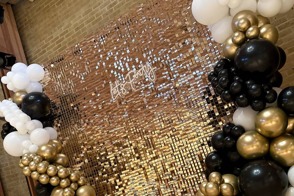 Gold sequin wall