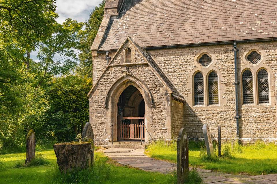 Front of church