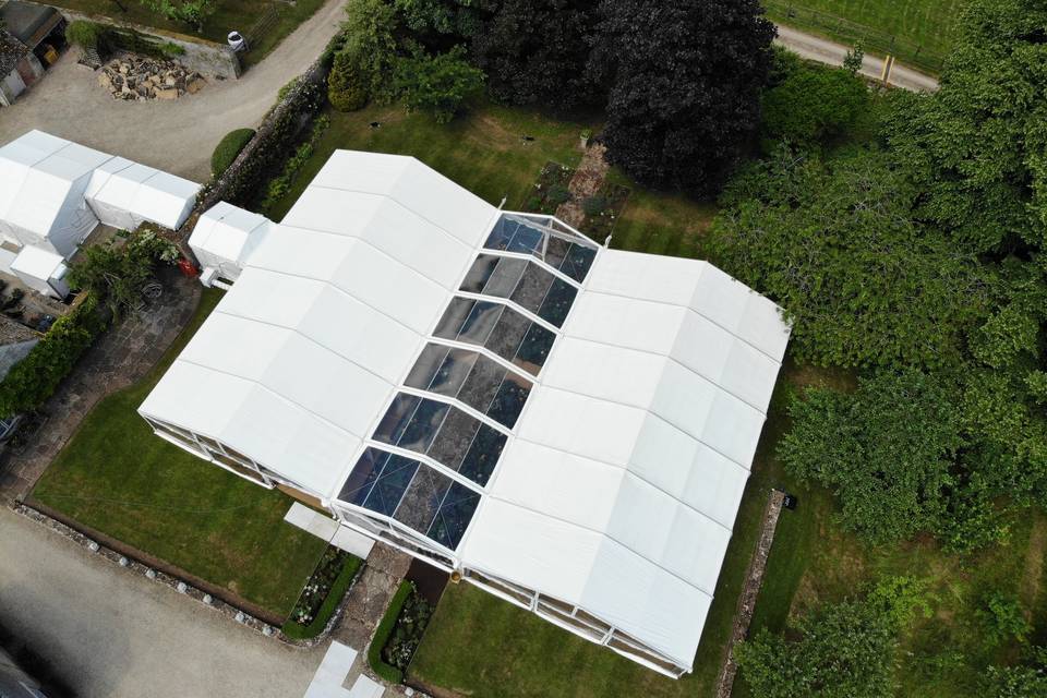 Clear Span Frame Marquee with Clear Roof