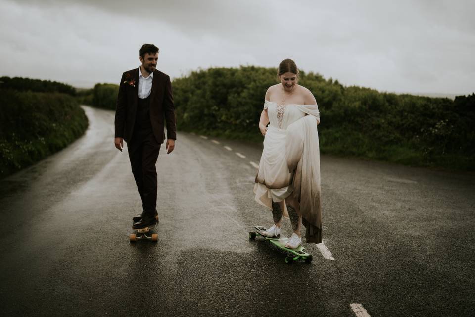 Skateboarding Couple