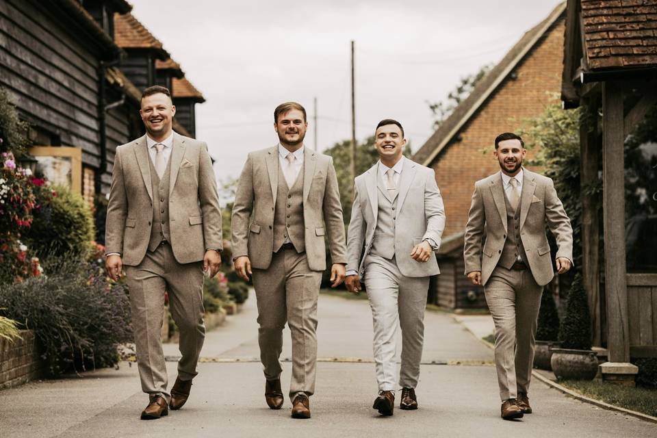 Groomsmen walking