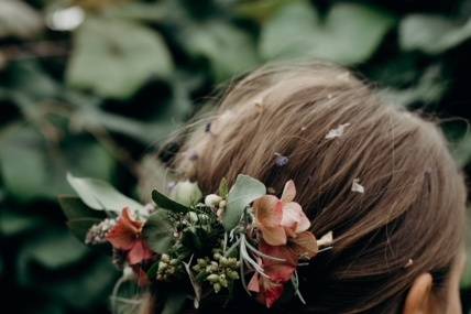 Custom floral hairpiece