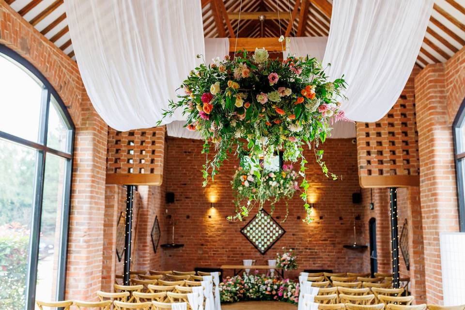 Ceiling draping swallows nest