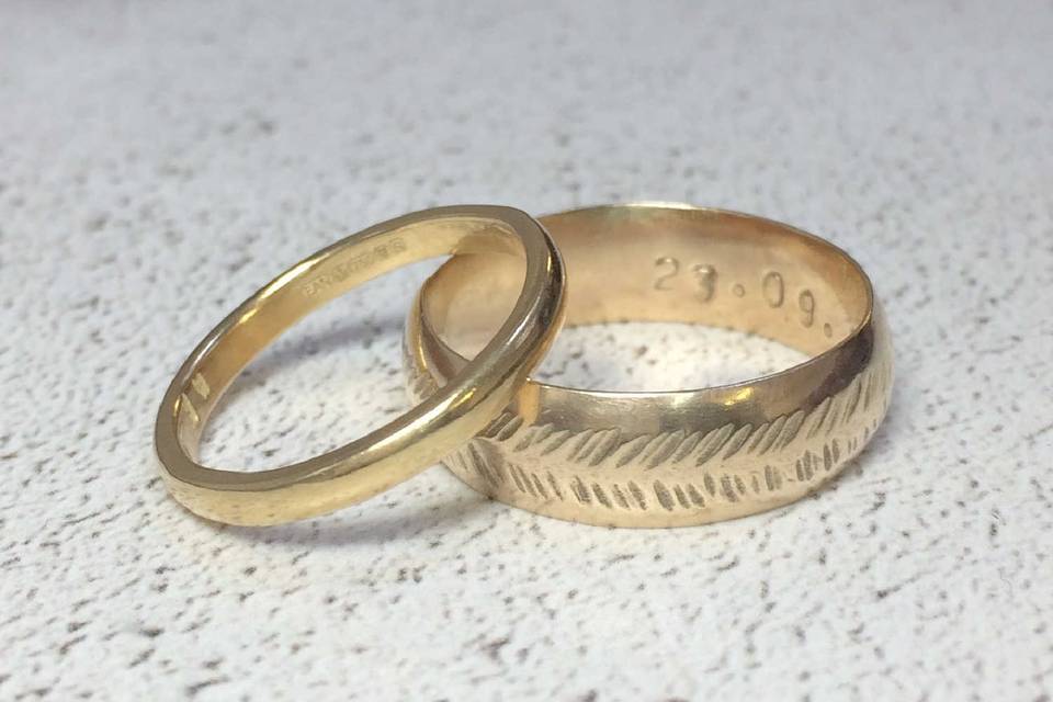 Unique Textured Wedding Ring