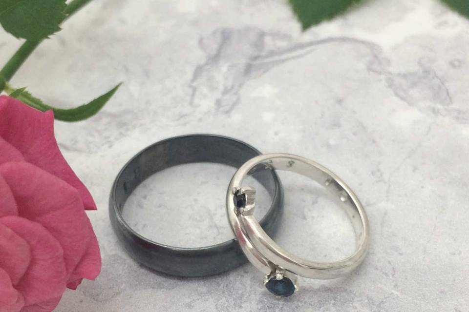 Black Sapphire Wedding Ring