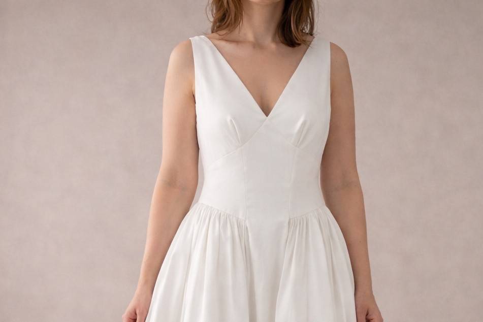 Minimal V-Neck Gown