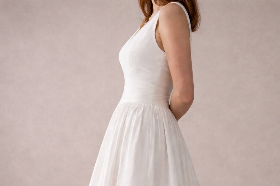Minimal V-Neck Gown