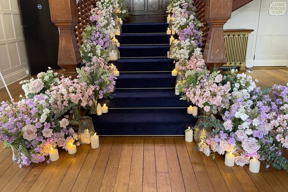 LILAC AND PINK FLOWER STAIRCAS