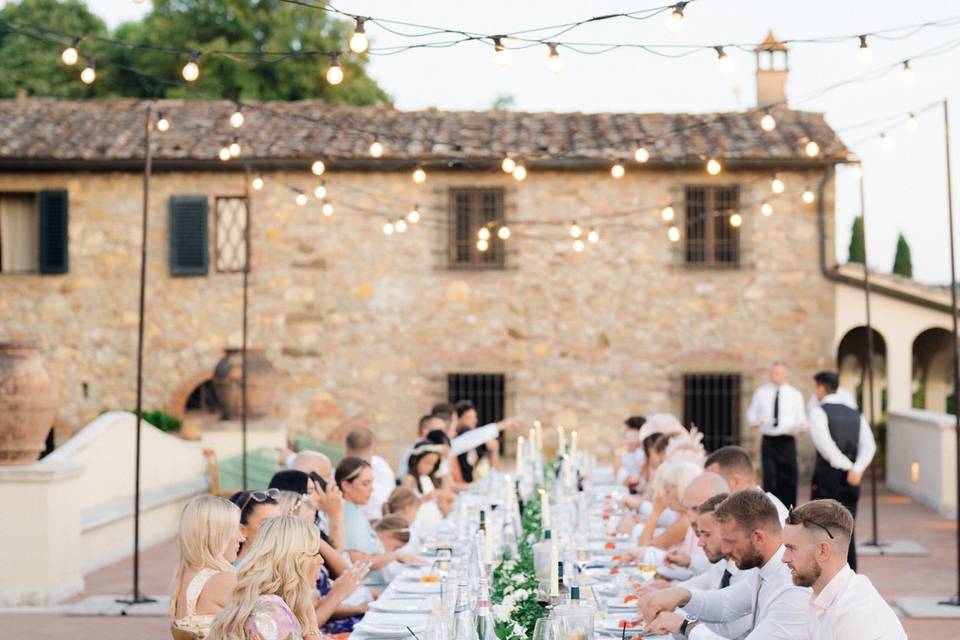 Outdoor courtyard dinner