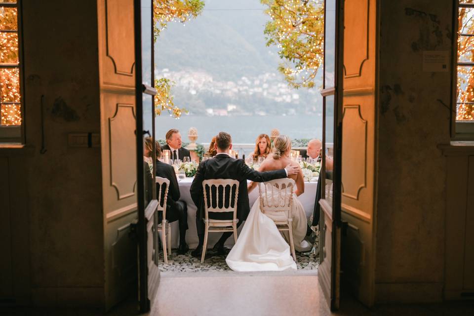 Wedding dinner at Lake Como