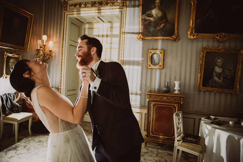 Sunset castle elopement