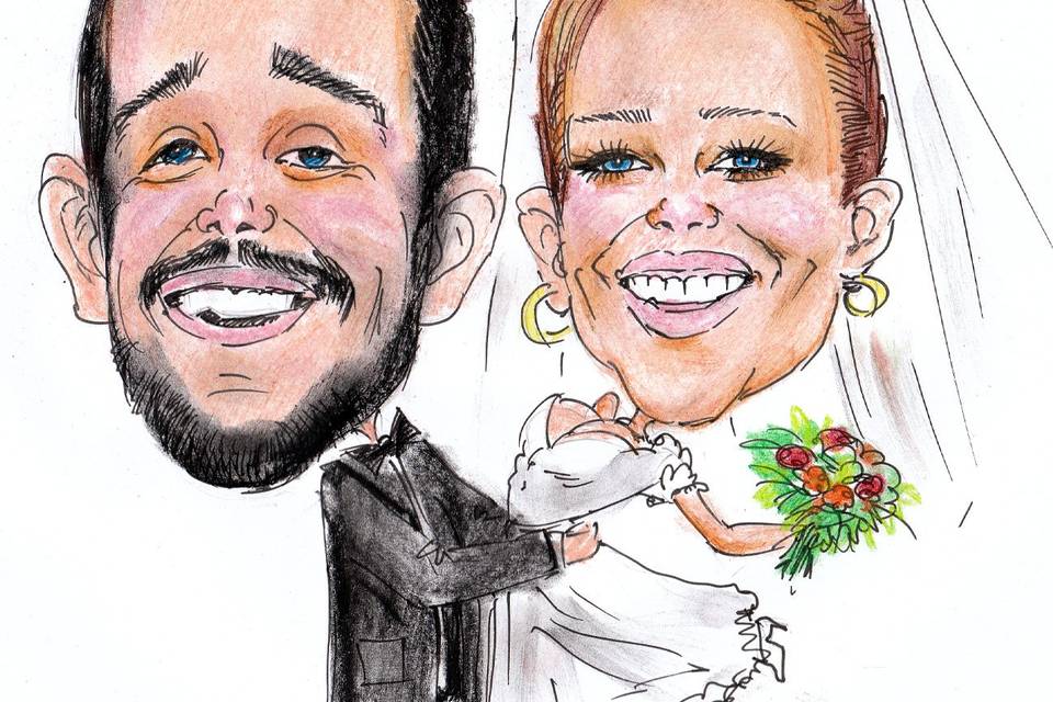 Wedding caricatures from photo