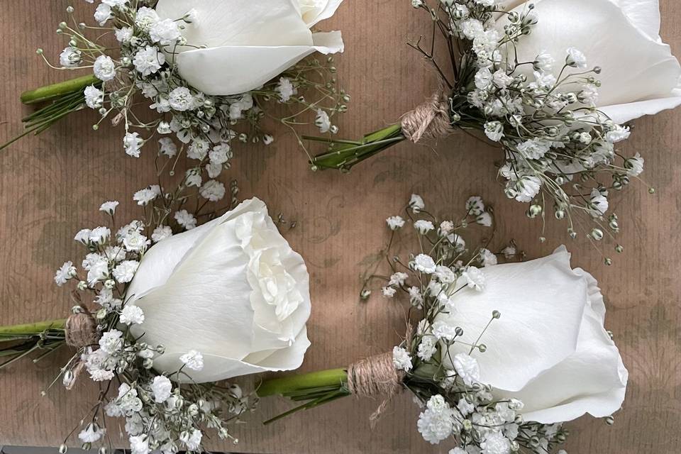 Rose and Gypsophila buttonhole