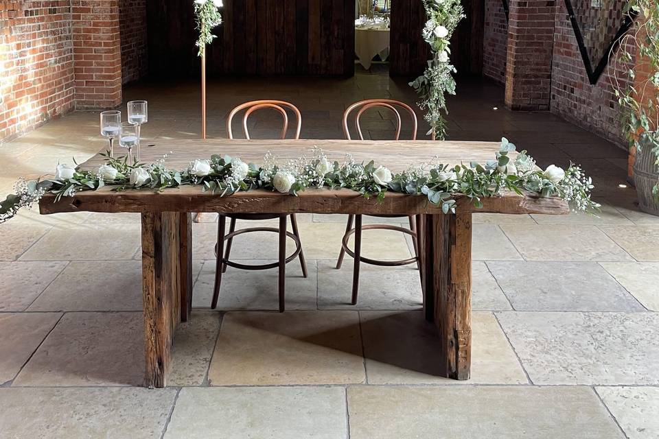 Ceremony arch & table garland