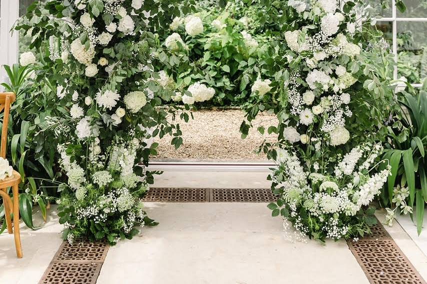 White broken archway
