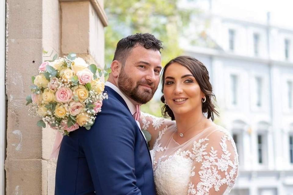 Pastel bridal bouquet