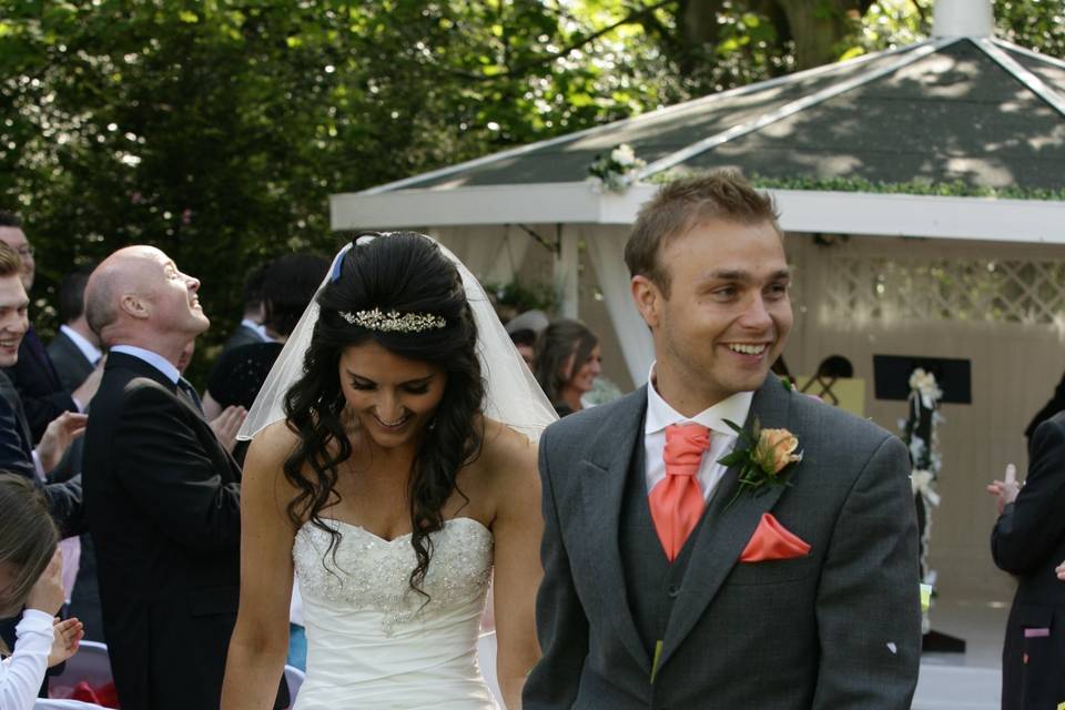 Bride & Groom Leaving The Wedding Ceremony