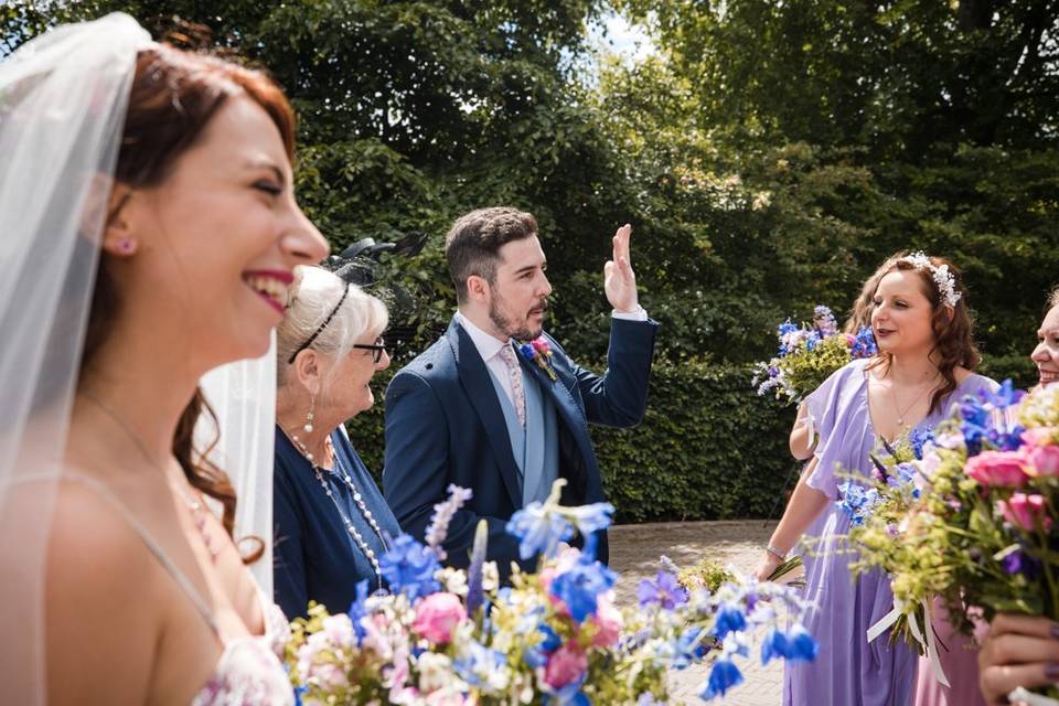 Wedding shot at Alnwick Garden