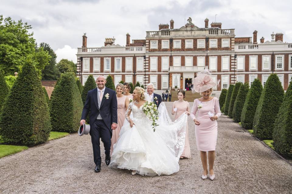 Bride and Groom with guests