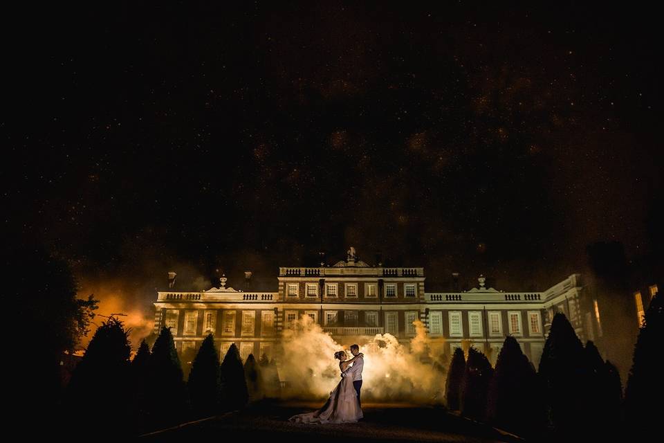 Knowsley Hall at night