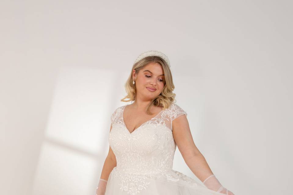 Wedding dress with front split