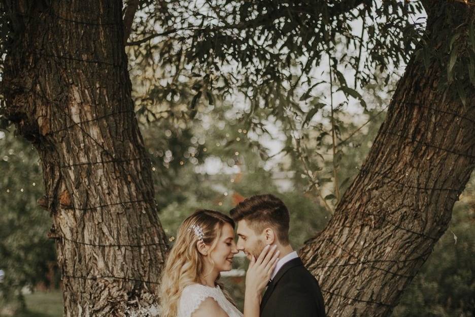 The bride and groom