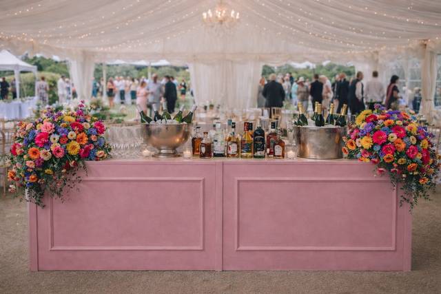 Dusty pink bar setup