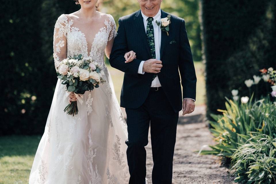 About to walk down the aisle