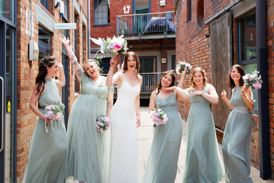 Bride & her team