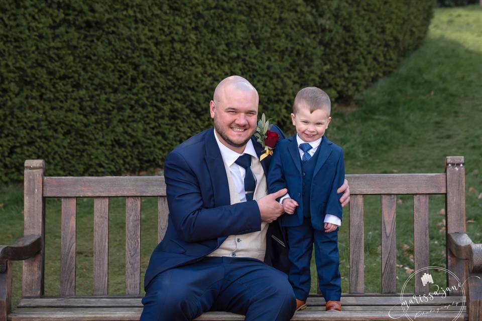 Groom and son