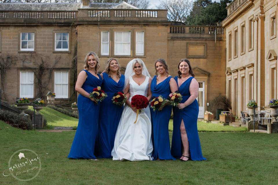 Bride and bridesmaids