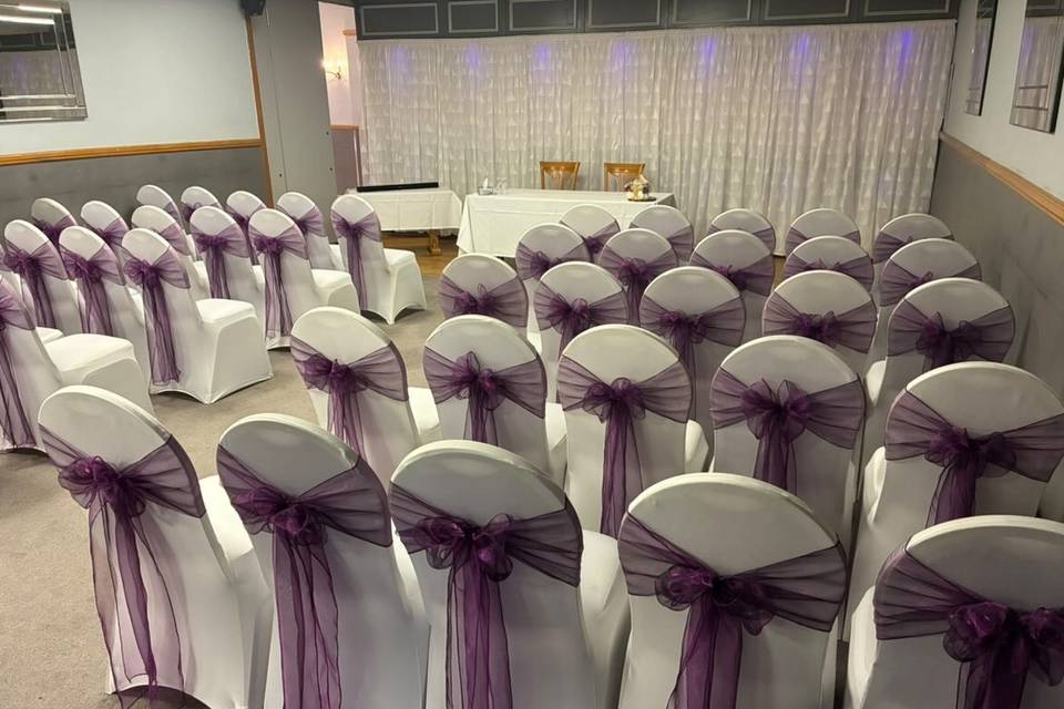 Ceremony Set Up Purple