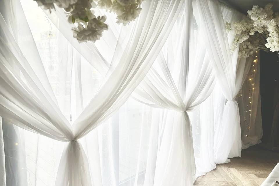 Double layered led draping