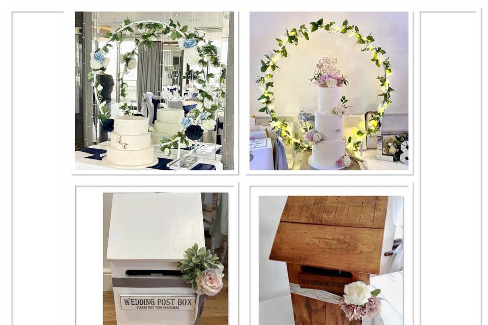 Cake hoop& post boxes