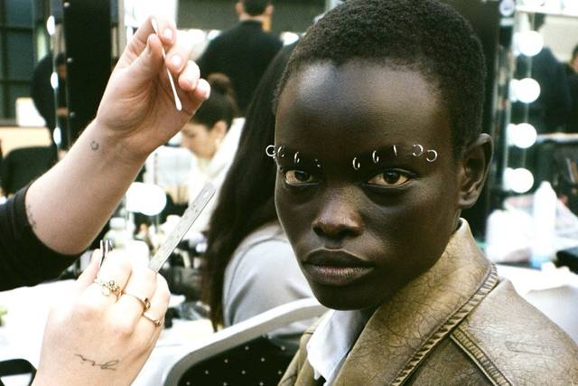 Makeup backstage LFW Feb 26