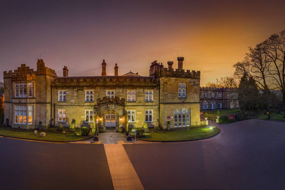 Front entrance at nightime