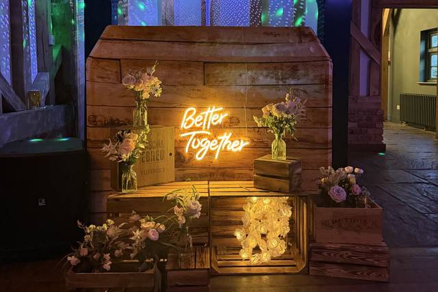Barn setup with mirrorball
