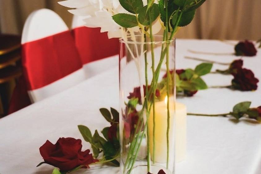 Bold Red Top Table