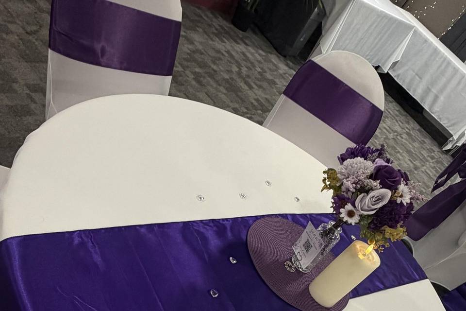 Cadbury Purple Table Decor