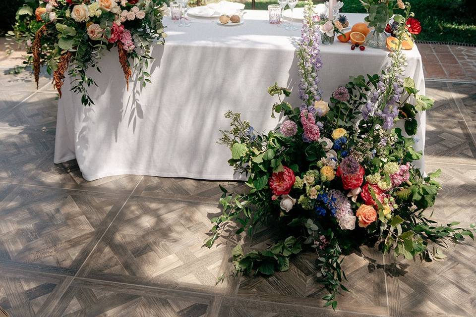 Bride and groom table