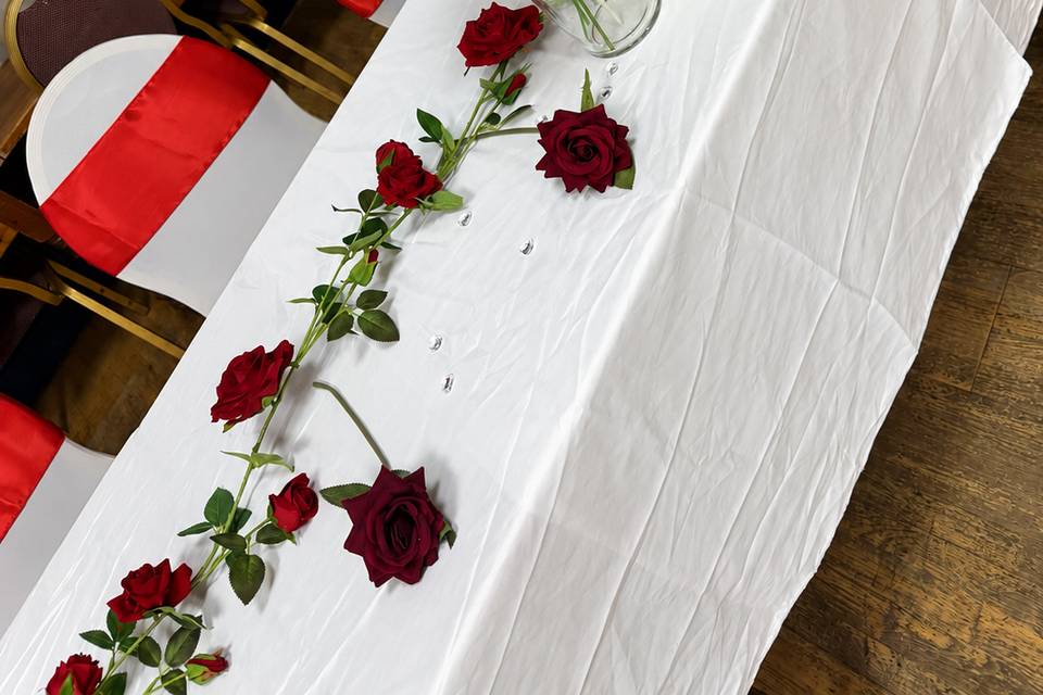 Bold Red Top Table