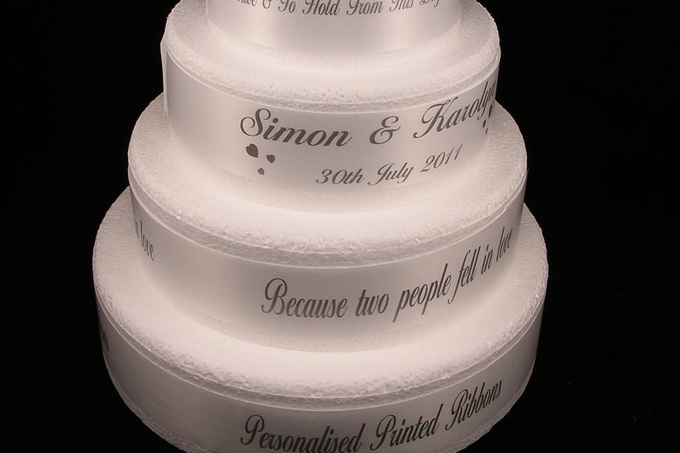 Personalised wedding cake ribbon