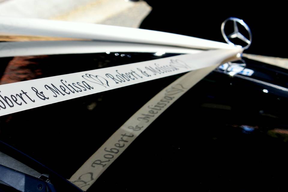Personalised wedding car ribbon