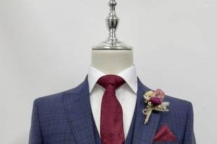 Blue Check Wedding Suit