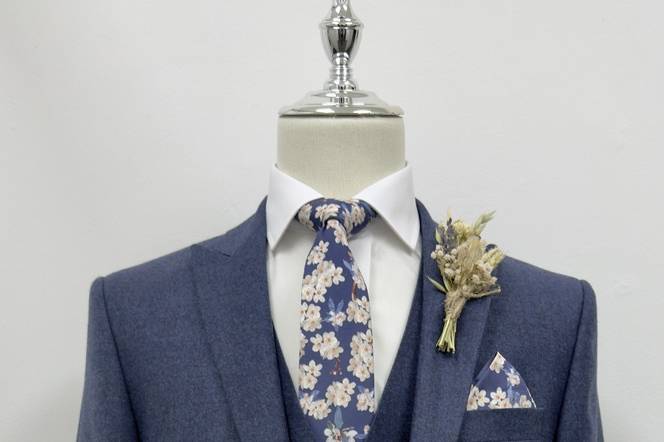 Blue Flannel Wedding Suit
